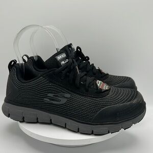 SKECHERS Women’s Lightweight Alloy Toe Safety Work Shoe, Size 7